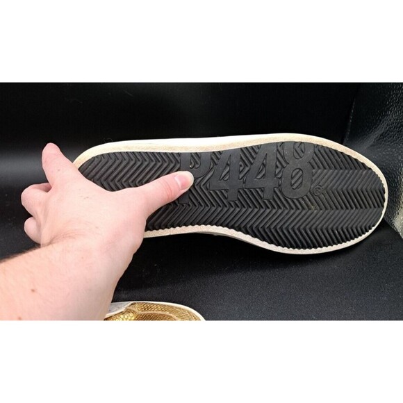 P448 Women's Palm High Top Sneaker Gold Toe Side Zip Euro 40/US 9 Designer Shoes - Picture 11 of 16